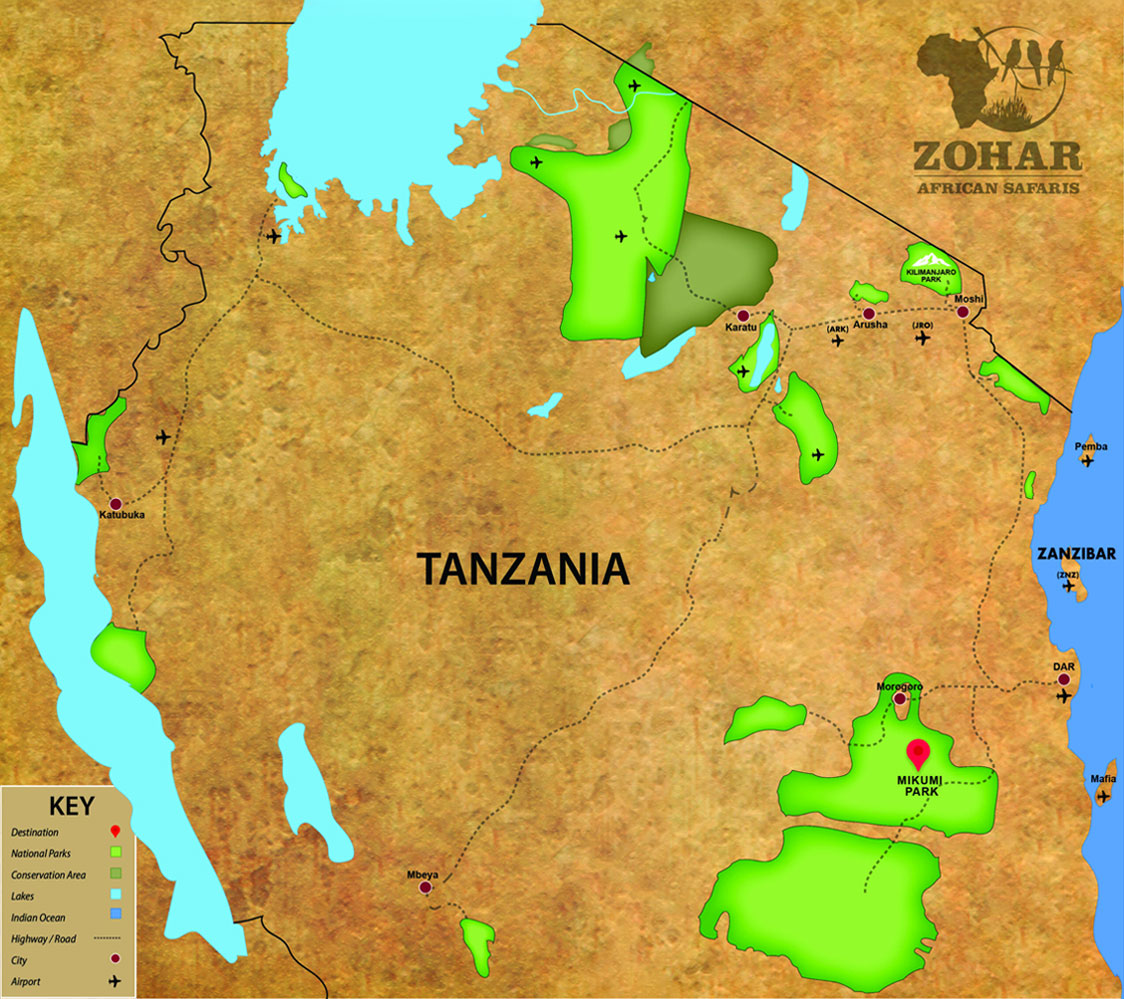 mikumi-national-park-map