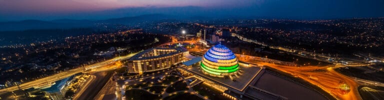 Nocturnal aerial view from Kigali