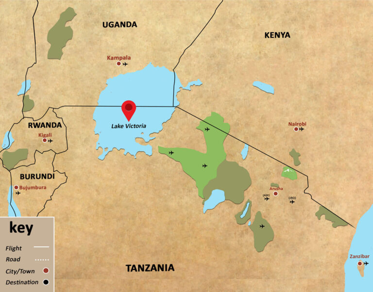 Lake Victoria location in Africa's map