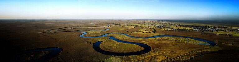 Aerial view of Okavango Delta