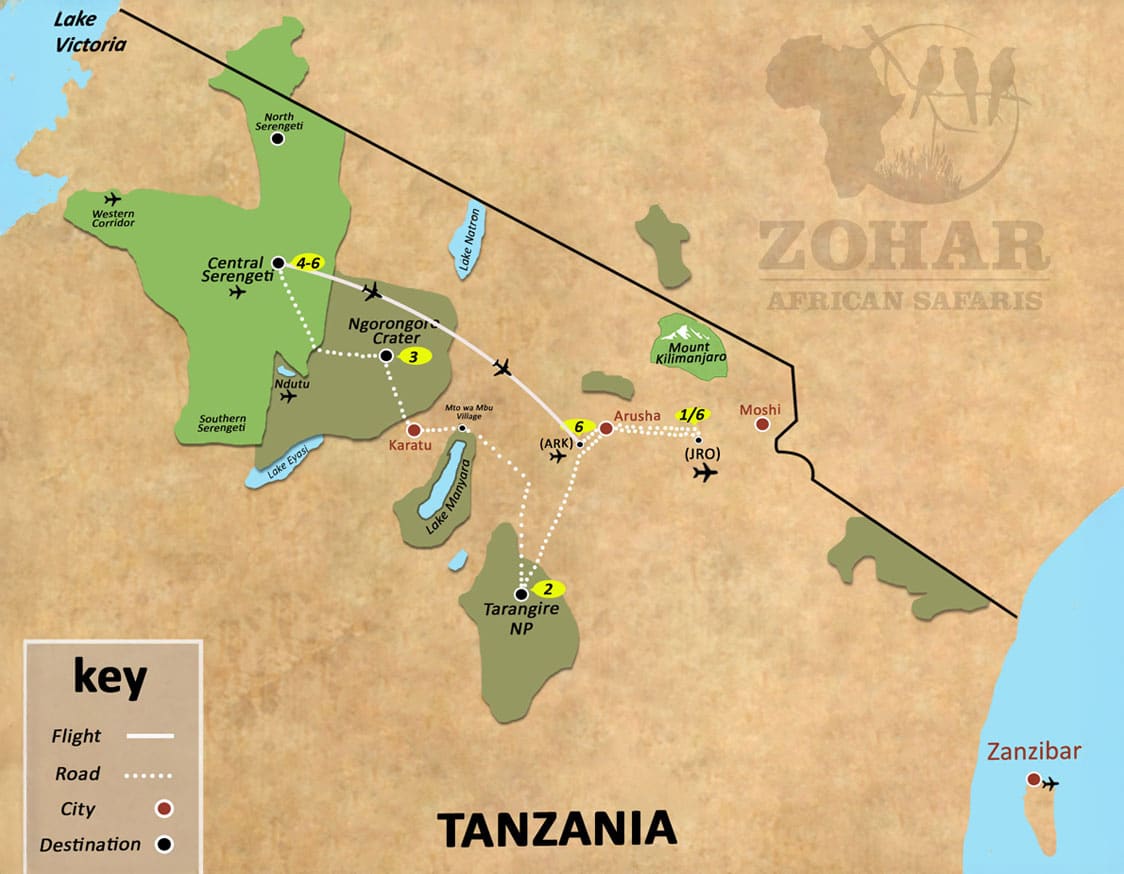 tanzania honeymoon luxury safari 6 days